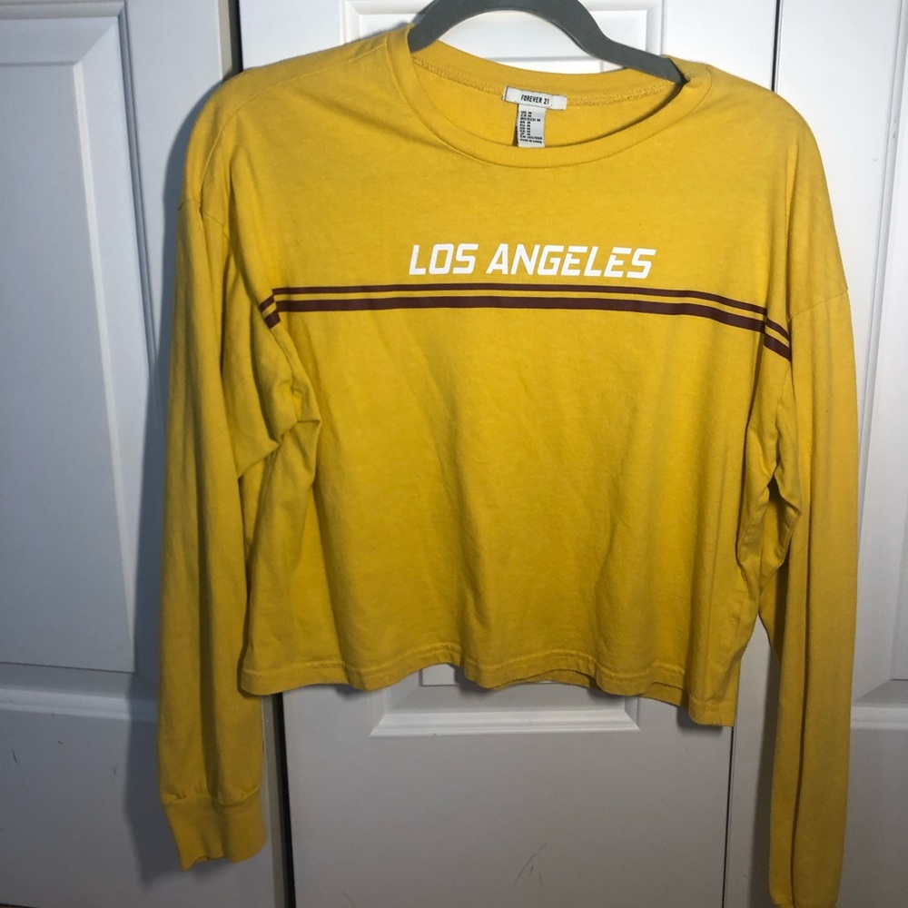 Yellow forever 21 graphic tee